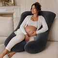 Coussin de Grossesse XXL - Oreiller Maternité en U pour Dormir, Soutien Ventre & Dos